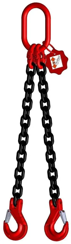 2-Strang Kette GK8, mit Gabelkopfhaken 8 mm, 4 m lang