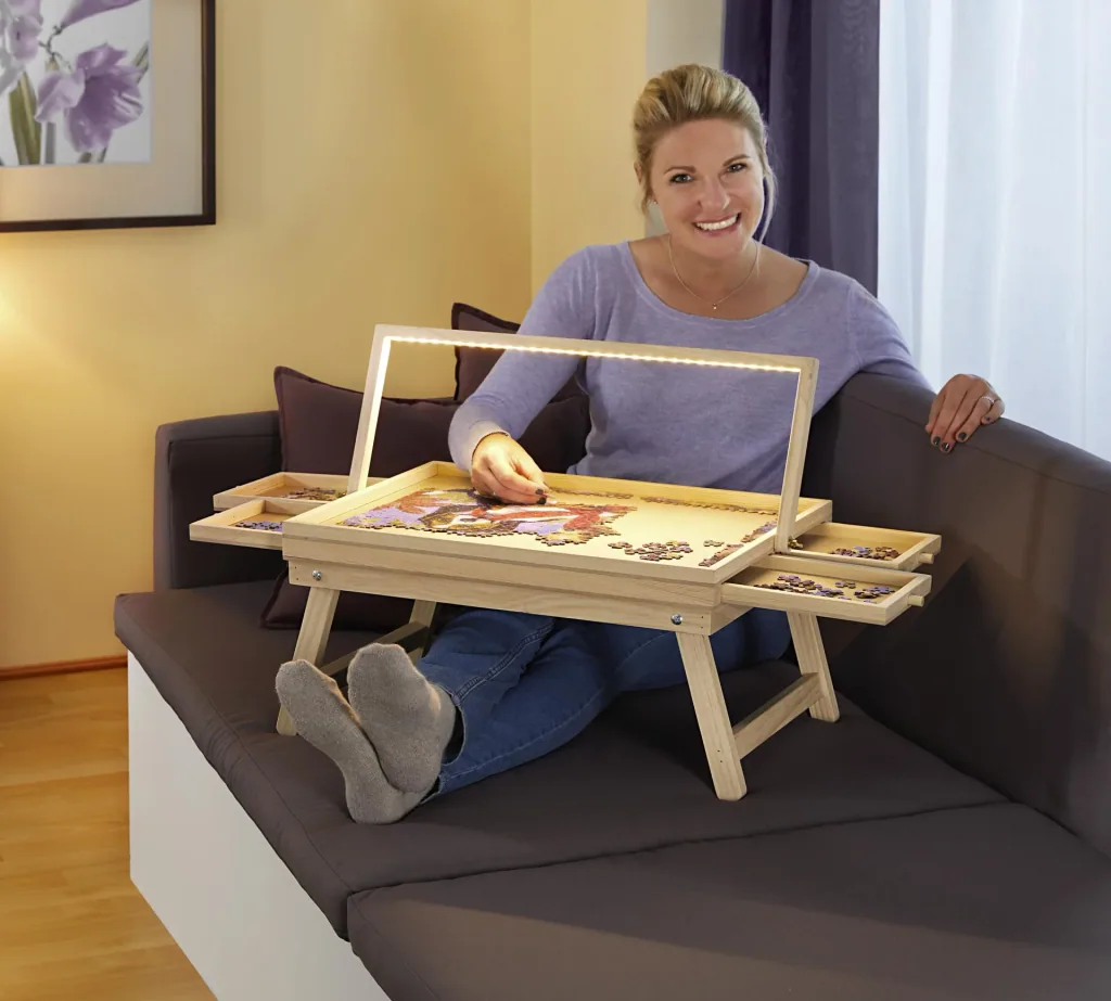 LED-Puzzle-Tisch, groß, 1500 Teile, ca. 96 x 73 x 12 cm