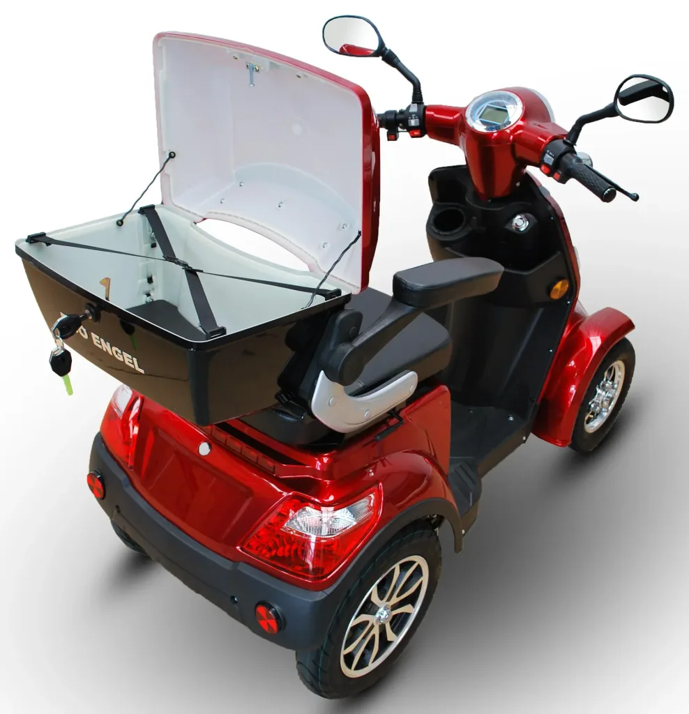 E-Scooter 4 Räder rot - 20 Ah Li-Io Akku - 25 km/h - Seniorenmobil