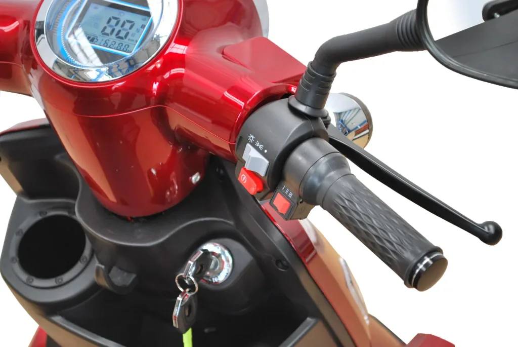 E-Scooter 4 Räder rot - 20 Ah Li-Io Akku - 25 km/h - Seniorenmobil