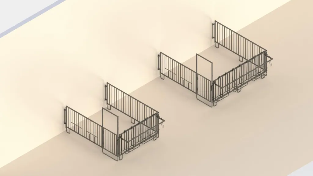 Modulare Zaunaufstallung, Einzelset für 3er Kälbergruppe