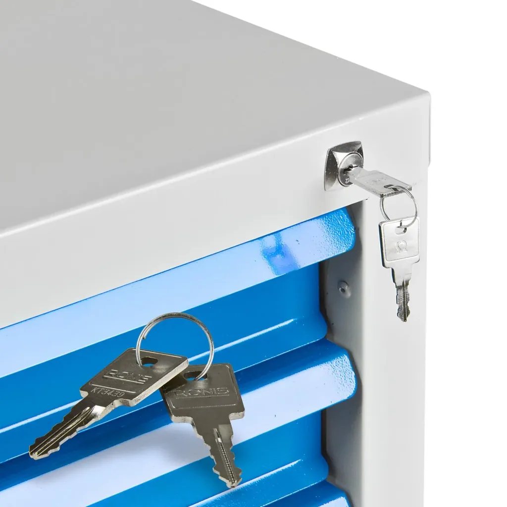 Schubladenschrank / Werkzeugschrank mammut, 9 Schubladen, RAL 7035 / 5012