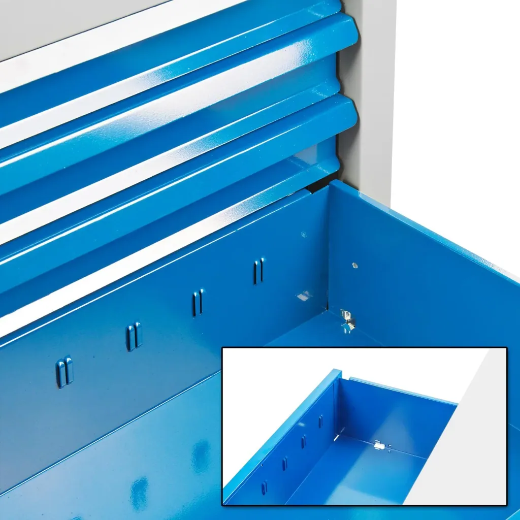 Schubladenschrank / Werkzeugschrank mammut, 9 Schubladen, RAL 7035 / 5012
