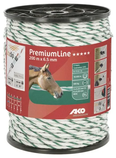 Weidezaunseil Premium Line, 200 m, 6,5 mm