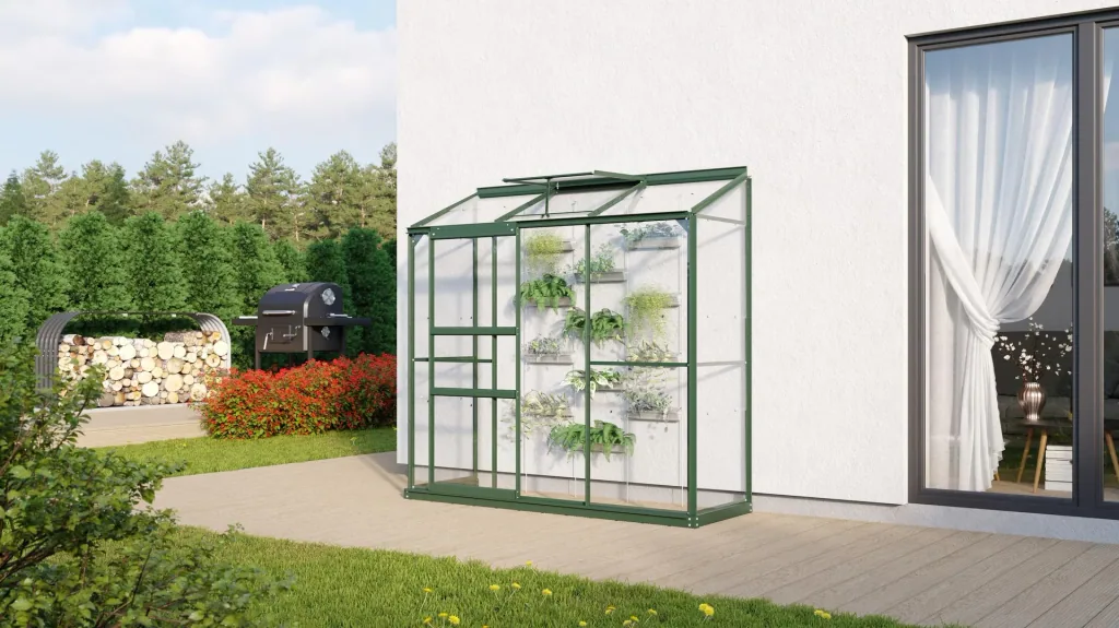 Gewächshaus Styx 1300 ESG 3 mm, Farbe smaragd