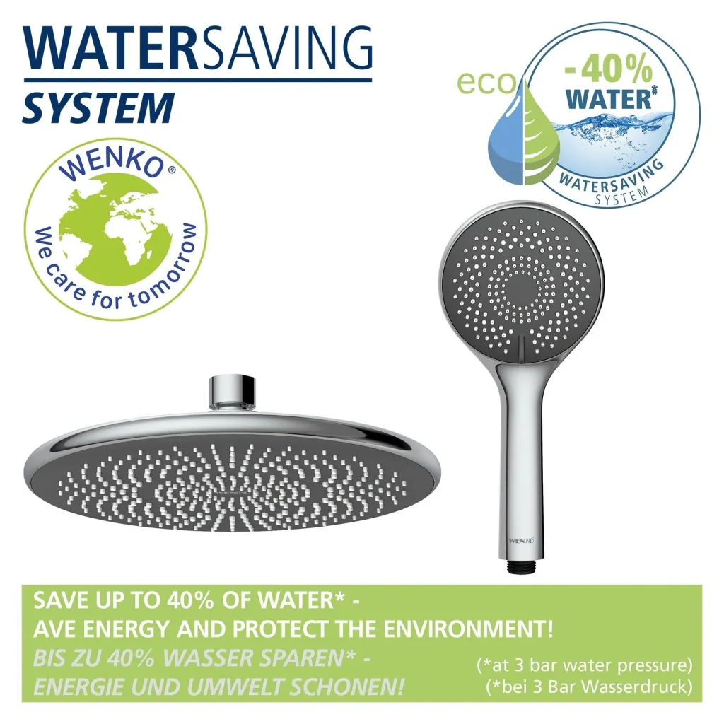 Wasserspar-Duschsystem Watersaving Chrom