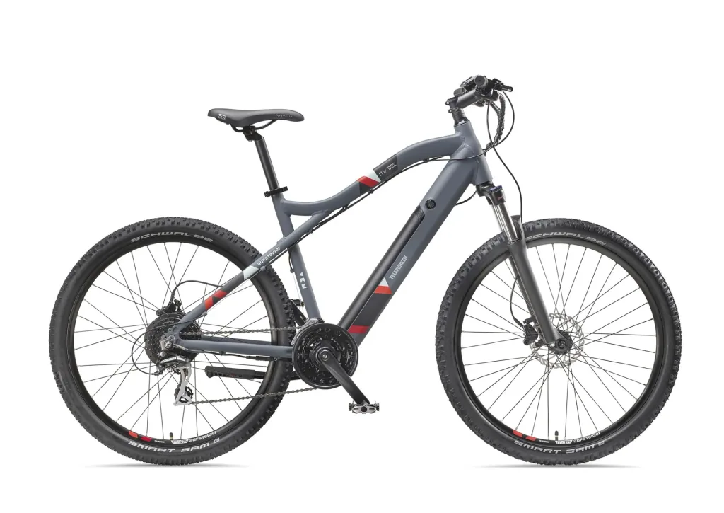 Unisex Alu MTB E-Bike, 29 Zoll, 24-Gang Kettenschaltung, grau, Aufsteiger M922 Hardtail