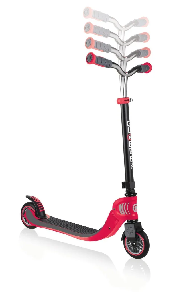 FLOW FOLDABLE 125, Tretroller, 125 mm, ABEC 5, höhenverstellbar, Klappmechanismus, schwarz-rot