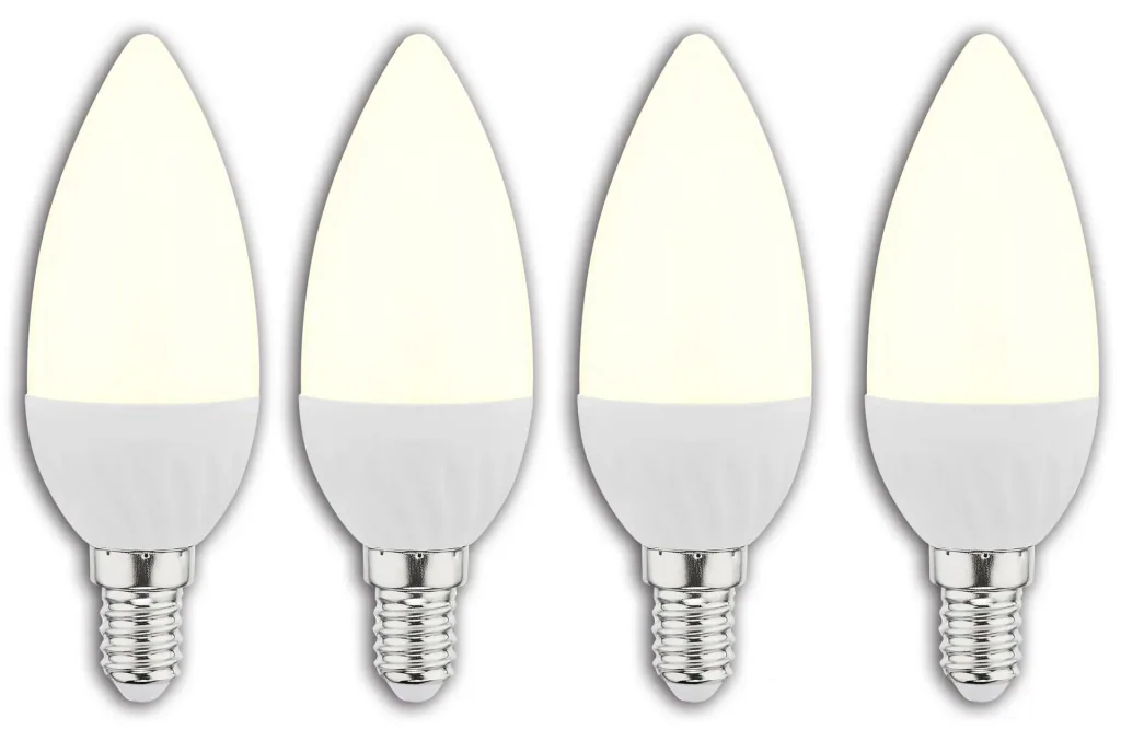 LED Lampe in Kerzenform, 4,5 Watt, E14, warmweiß - 3 Stück + 1 Stück GRATIS dazu