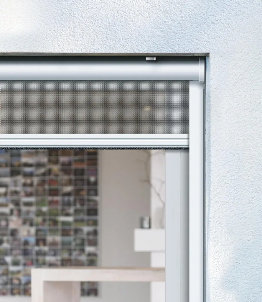 Insektenschutzrollo für Fenster, Farbe weiß, 100 x 160 cm