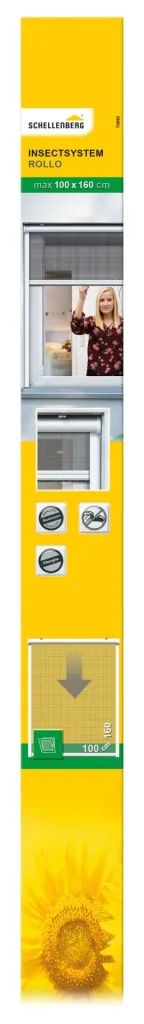 Insektenschutzrollo für Fenster, Farbe weiß, 100 x 160 cm