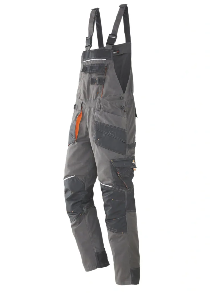Latzhose, Farbe grau/schwarz, Gr.60