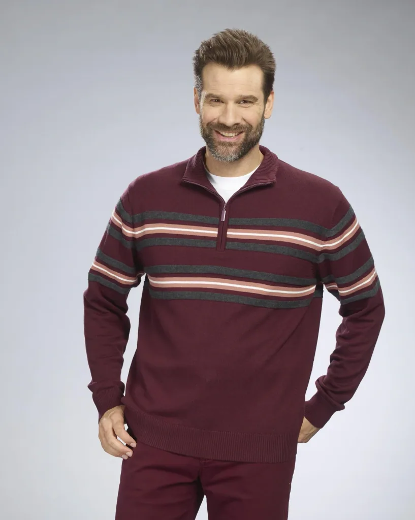 Pullover mit Streifen, Farbe port, Gr.XL