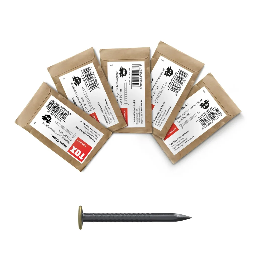 Bildernagel Home Classic mit Messingkopf 2,0 x 25 mm, 20 Stück
