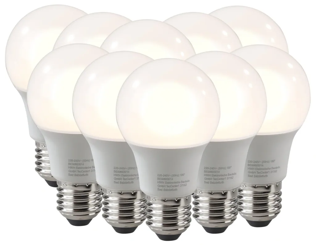 LED Lampe 8W, E27, 806lm, warmweiß - 10 Stück