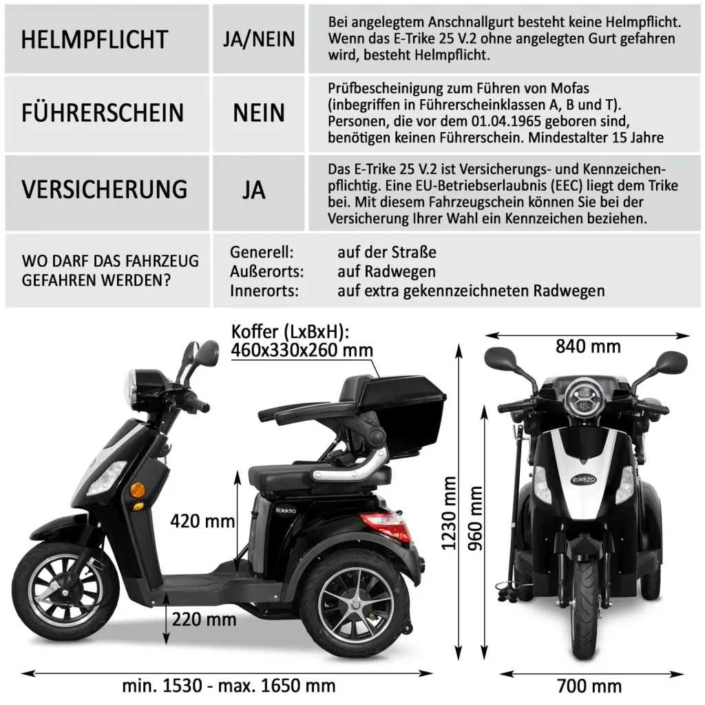E-Trike 25 V.2, schwarz