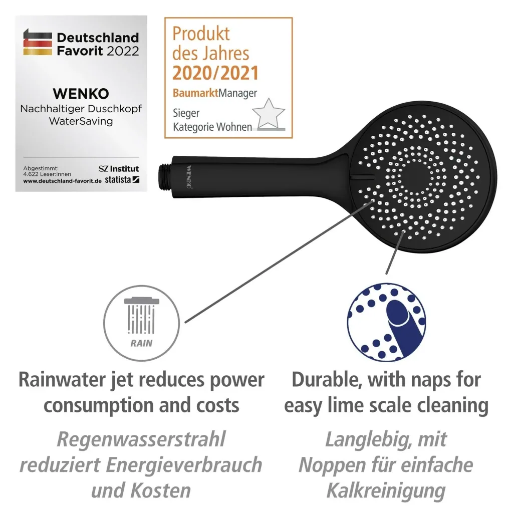 Wasserspar-Duschsystem Watersaving Schwarz