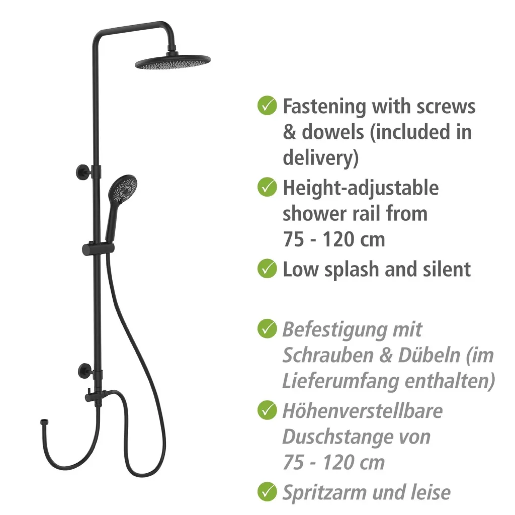 Wasserspar-Duschsystem Watersaving Schwarz