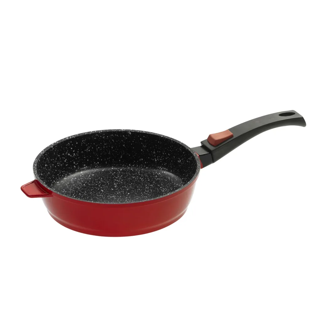 Aluguss-Bratpfanne mit Klick-Griff, Ø 28 cm, rot