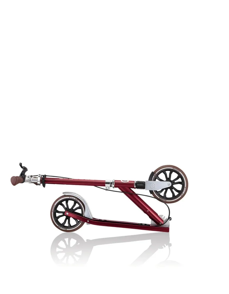 NL 205 Deluxe Tretroller, 205 mm, ABEC 7, Handbremse, höhenverstellbar, Frontfederung, Klappmechanismus, rot