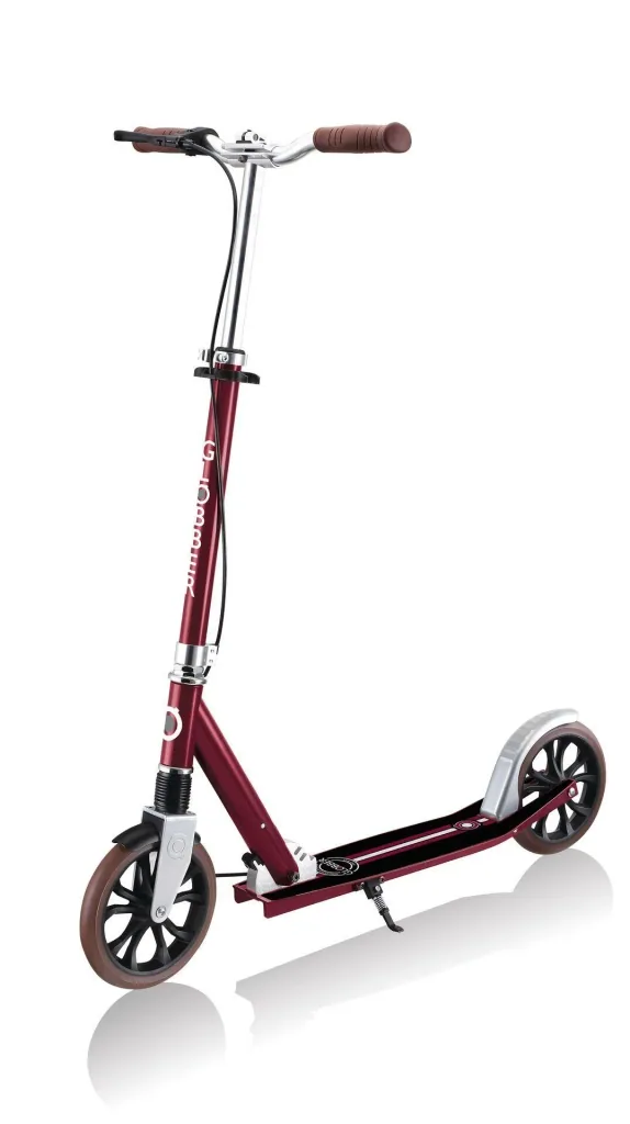 NL 205 Deluxe Tretroller, 205 mm, ABEC 7, Handbremse, höhenverstellbar, Frontfederung, Klappmechanismus, rot