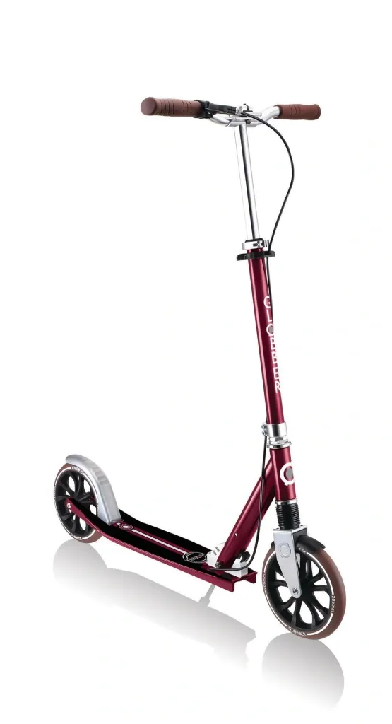 NL 205 Deluxe Tretroller, 205 mm, ABEC 7, Handbremse, höhenverstellbar, Frontfederung, Klappmechanismus, rot