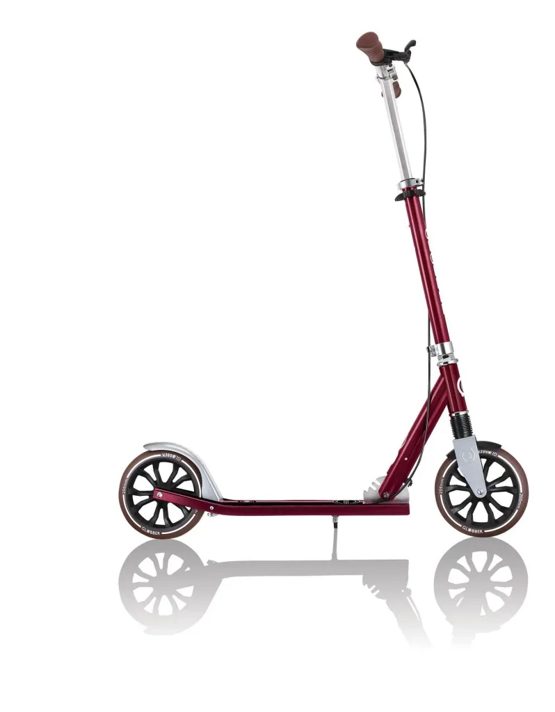 NL 205 Deluxe Tretroller, 205 mm, ABEC 7, Handbremse, höhenverstellbar, Frontfederung, Klappmechanismus, rot