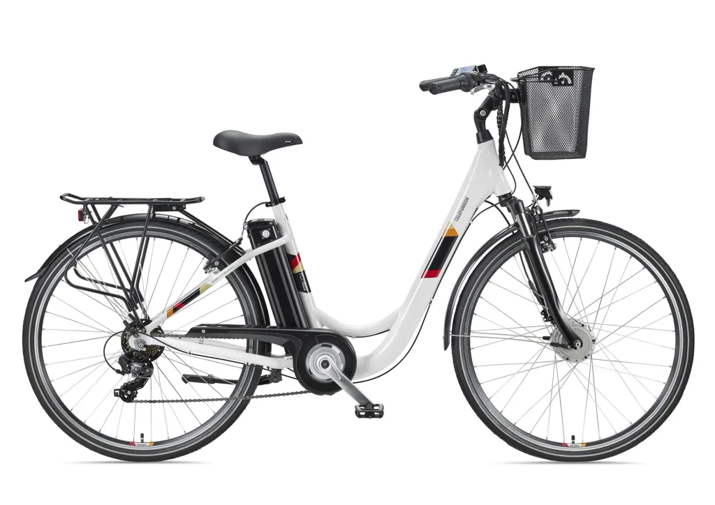 Unisex Alu-City E-Bike, 28 Zoll, 7-Gang Kettenschaltung, weiß, Multitalent RC822