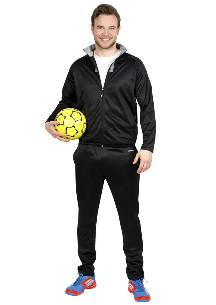 Trainingsanzug, 2-teilig, schwarz/grau, Gr. 2XL