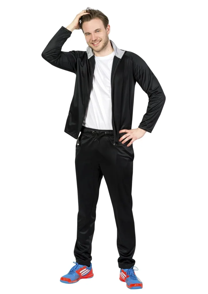 Trainingsanzug, 2-teilig, schwarz/grau, Gr. 2XL