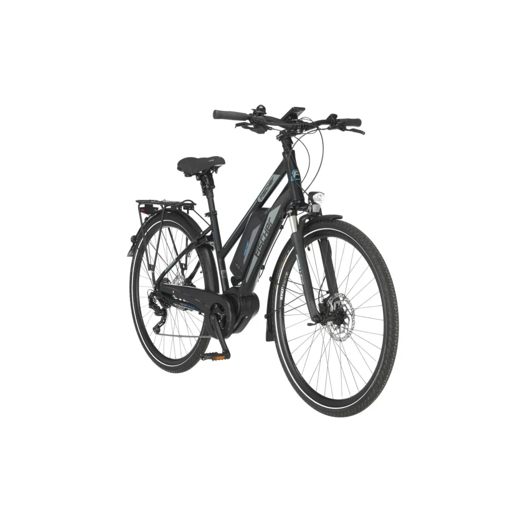 Damen E-Bike Trekking, 28 Zoll, Rahmengröße 49 cm, 10-Gang Kettenschaltung, schwarz matt, VIATOR ETD 1861