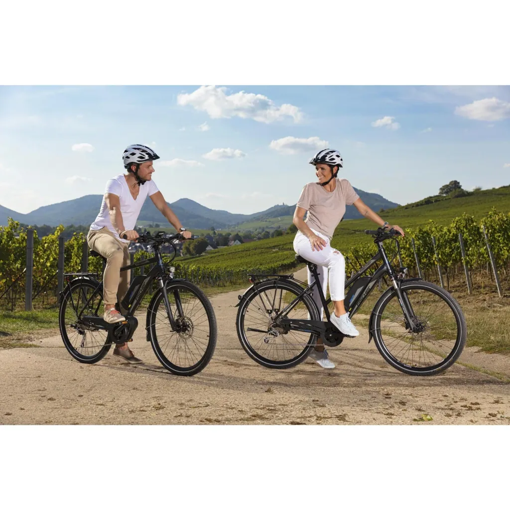 Damen E-Bike Trekking, 28 Zoll, Rahmengröße 49 cm, 10-Gang Kettenschaltung, schwarz matt, VIATOR ETD 1861