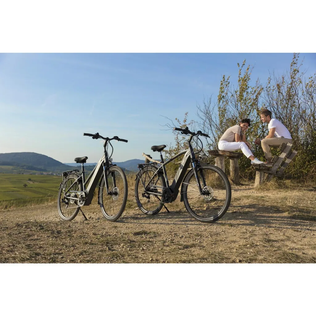 Damen E-Bike Trekking, 28 Zoll, Rahmengröße 44 cm,10-Gang Kettenschaltung, schiefergrau matt, VIATOR 5.0i