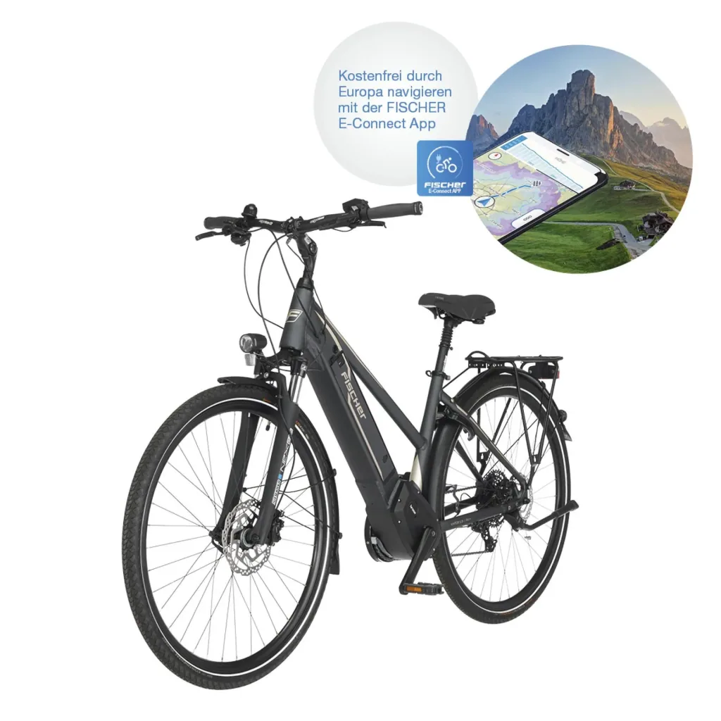 Damen E-Bike Trekking, 28 Zoll, Rahmengröße 44 cm,10-Gang Kettenschaltung, schiefergrau matt, VIATOR 5.0i