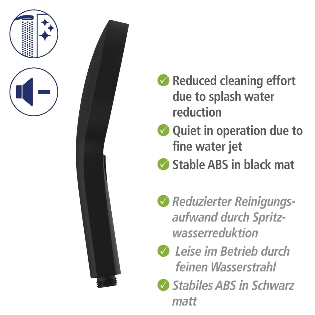 Duschsystem Softwater Schwarz - einfacher Anschluss an bestehende Armatur oder Wandanschlussbogen