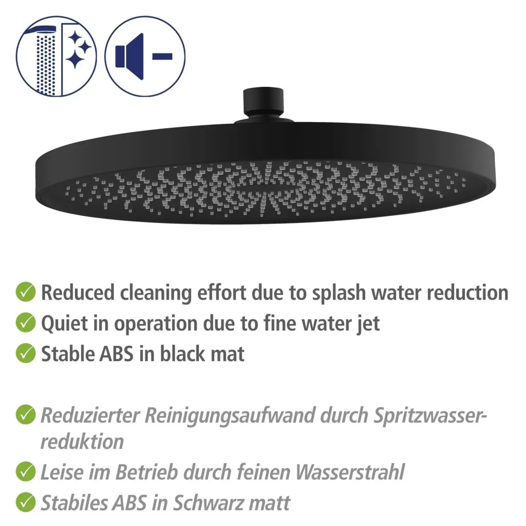 Duschsystem Softwater Schwarz - einfacher Anschluss an bestehende Armatur oder Wandanschlussbogen