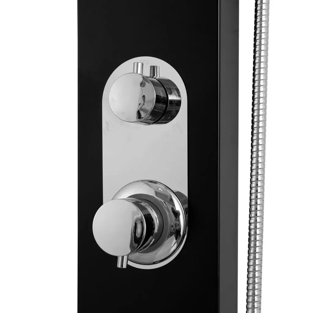 Duschpaneel Care Black 150x15 cm, Duschset mit 2 verschiedene Duschfunktionen