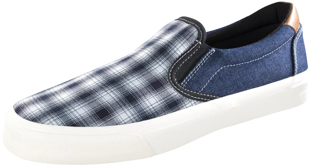 Canvas Slipper, blau/kariert, Gr.46