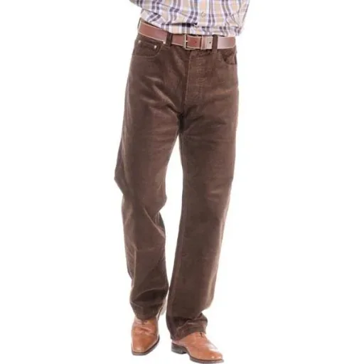 Cordhose im 5 Pocket Stil, Farbe braun, Gr. 56