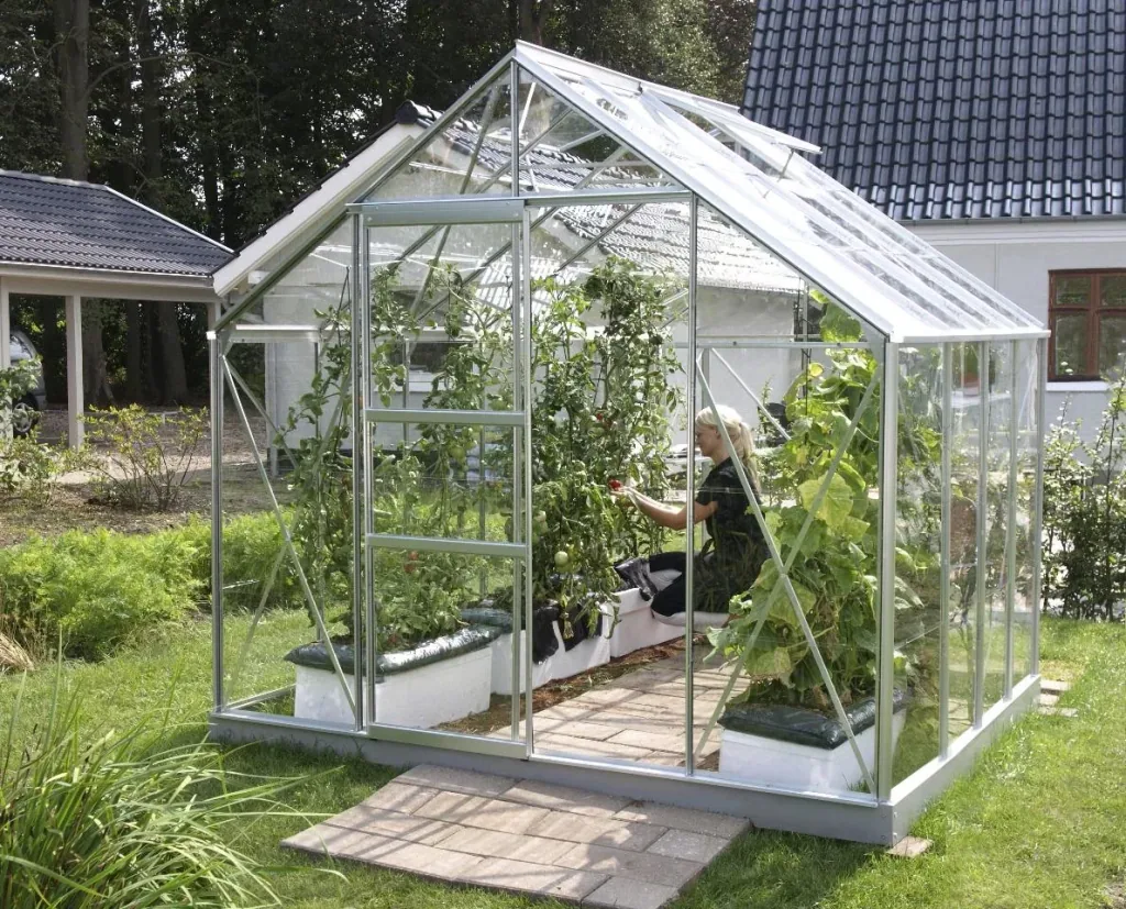 Gewächshaus Merkur 6700 ESG 3 mm , Farbe alu