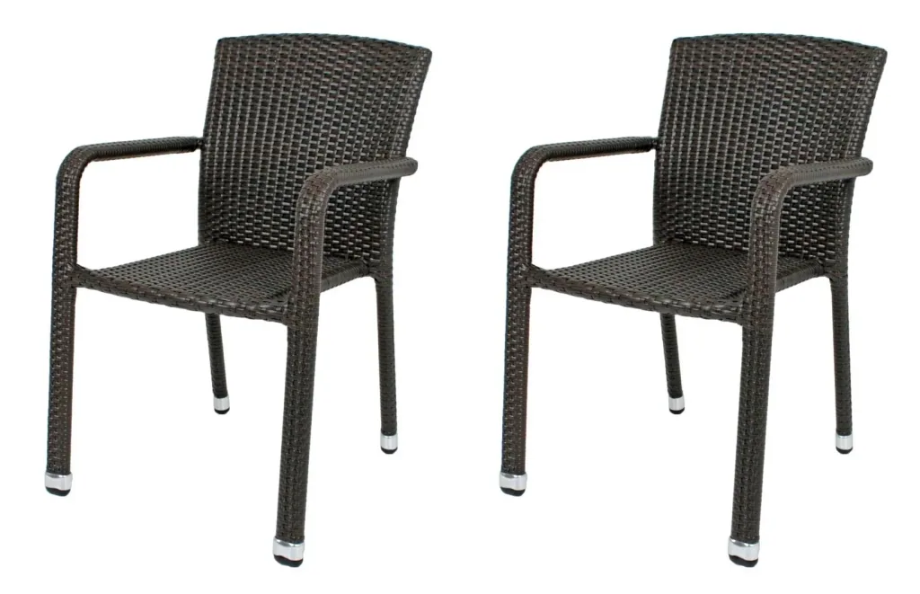 2 x Stapelstuhl "Getafe" coffee