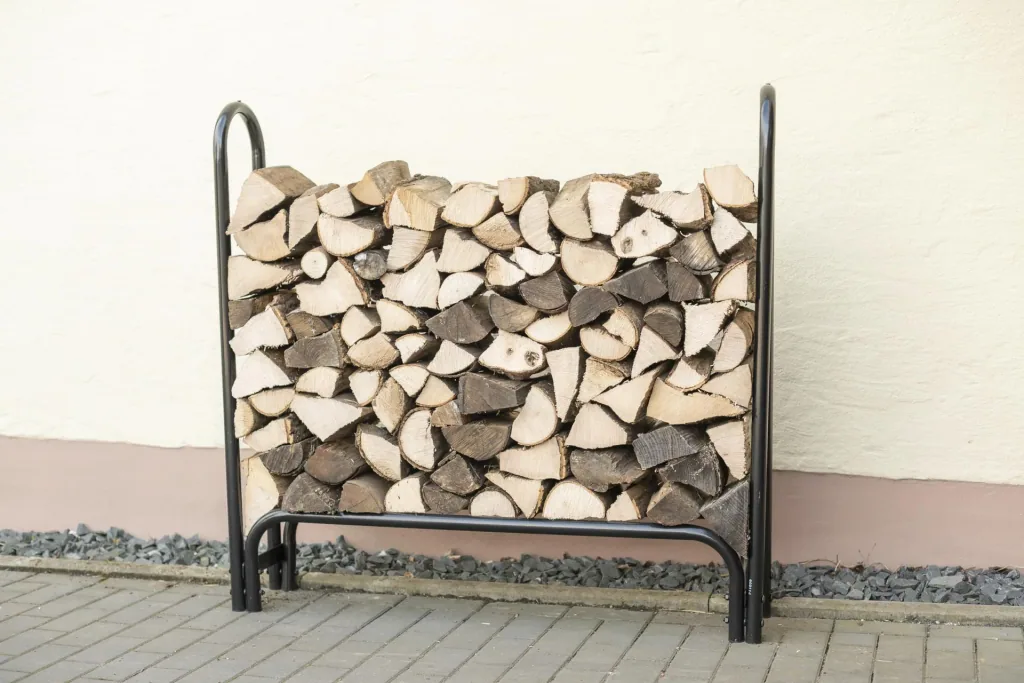 Kaminholz Kaminholzregal 126x25x118 cm Schwarz
