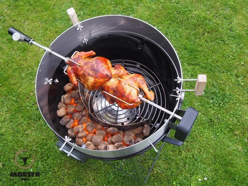 Rotisserie Set mit Batteriemotor - für: 47 und 50 cm Kugelgrill für Smokin# PizzaRing