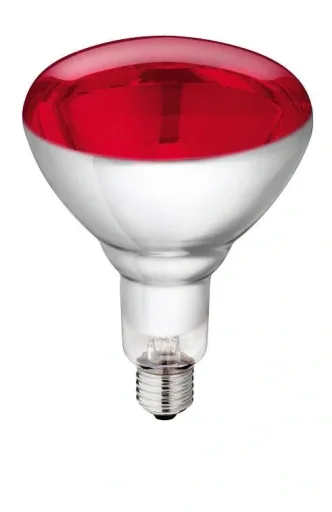 Hartglaslampe in rot, 250 W für Wärmestrahlgeräte