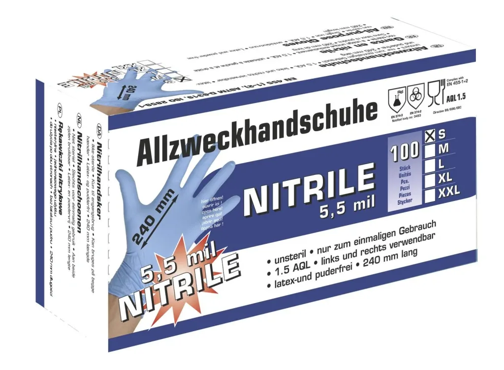Nitrilhandschuhe Größe S, 100 St.