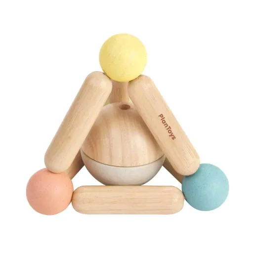 Plan Toys Baby Rassel Greifspielzeug Pyramide Holz pastell