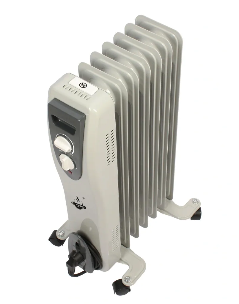 Mobiler Ölradiator, weiß, 7 Rippen