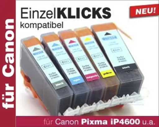 Druckerpatrone für CANON CLI-521K01 schwarz chip