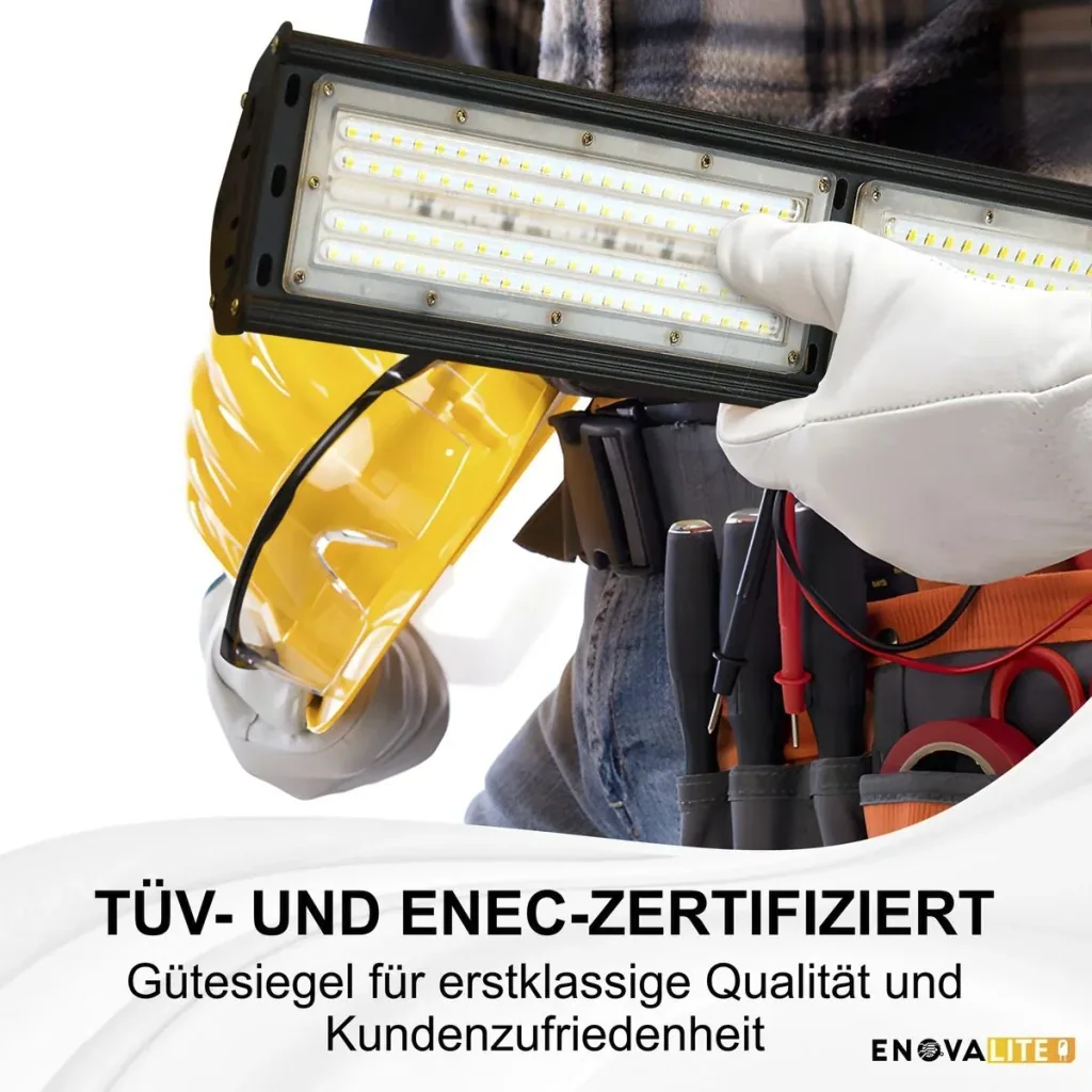 LED-HighBay in linearer Form bietet 100 W, 12000 lm, 5000 K (neutralweiß), IP65 & ENEC-Zertifizierung