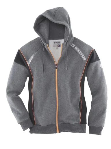 Sweatjacke, Farbe grau/schwarz, Gr.3XL